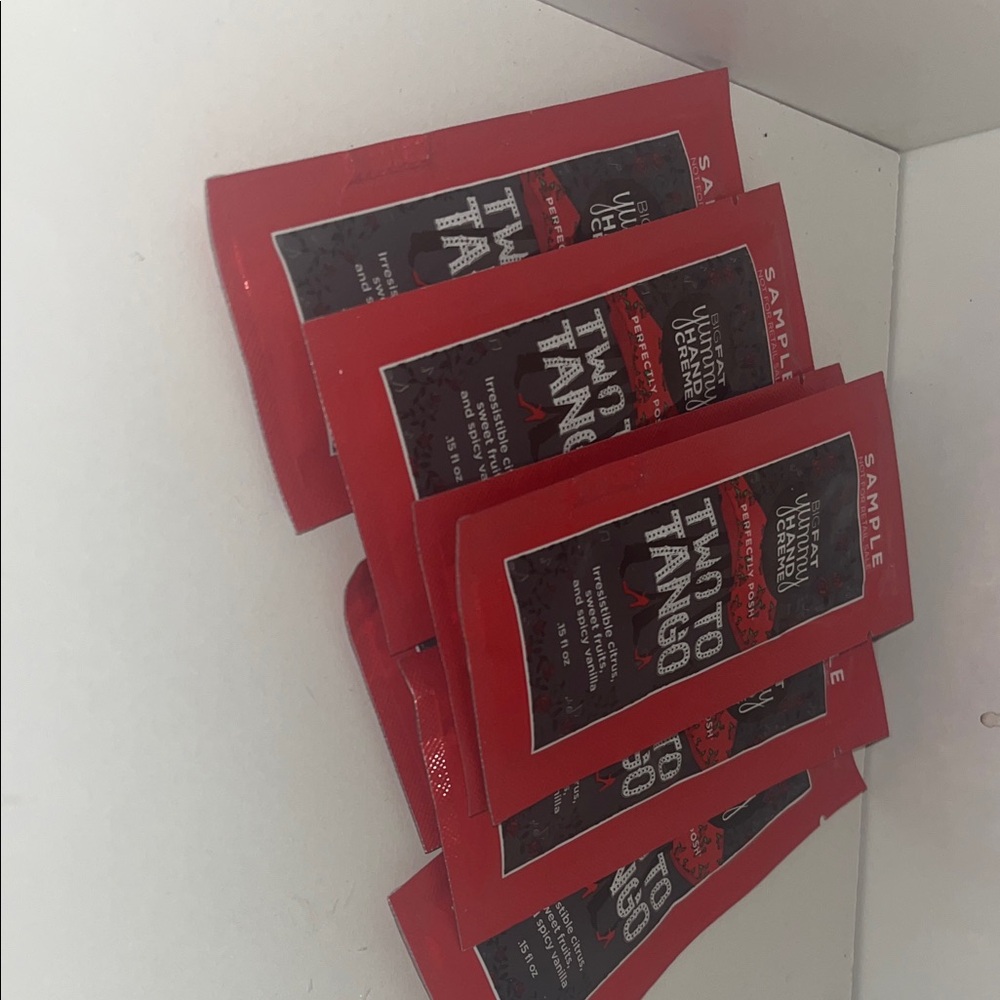Red Sample Packets of lotion